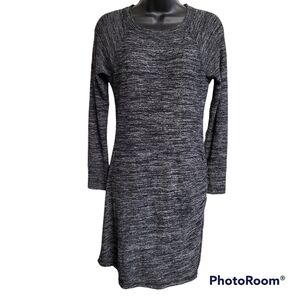 Banana Republic Black Speckled Long Sleeve Dress